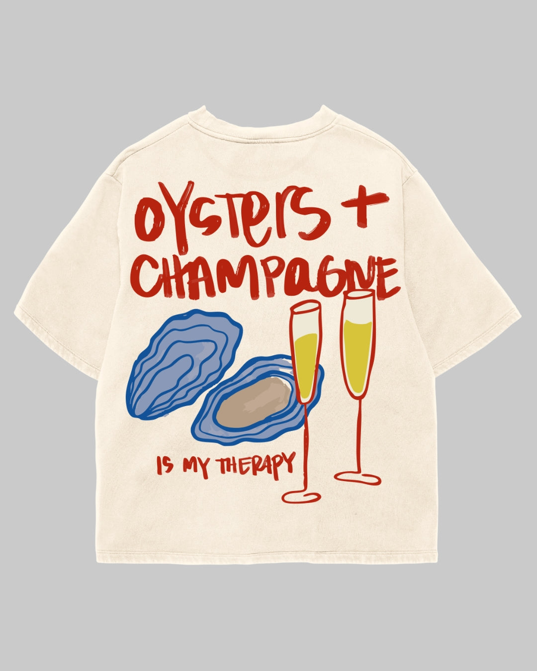 Tricou Oversized Oysters & Champagne